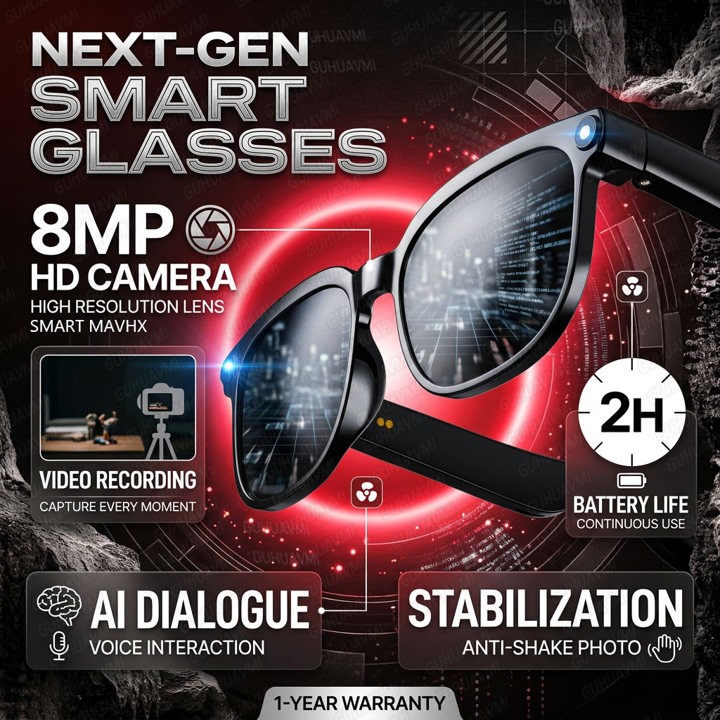 Audio Music For Video - Wireless Smart Camera Glasses 1080P HD