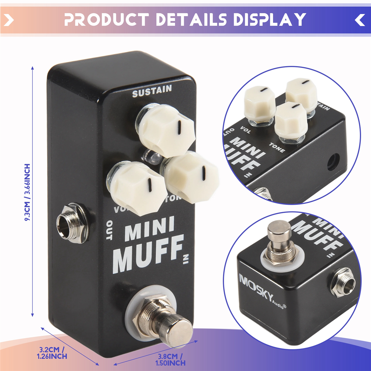 Looper Pedal Guitar - L67A Pro MOSKY Mini Muff Fuzz