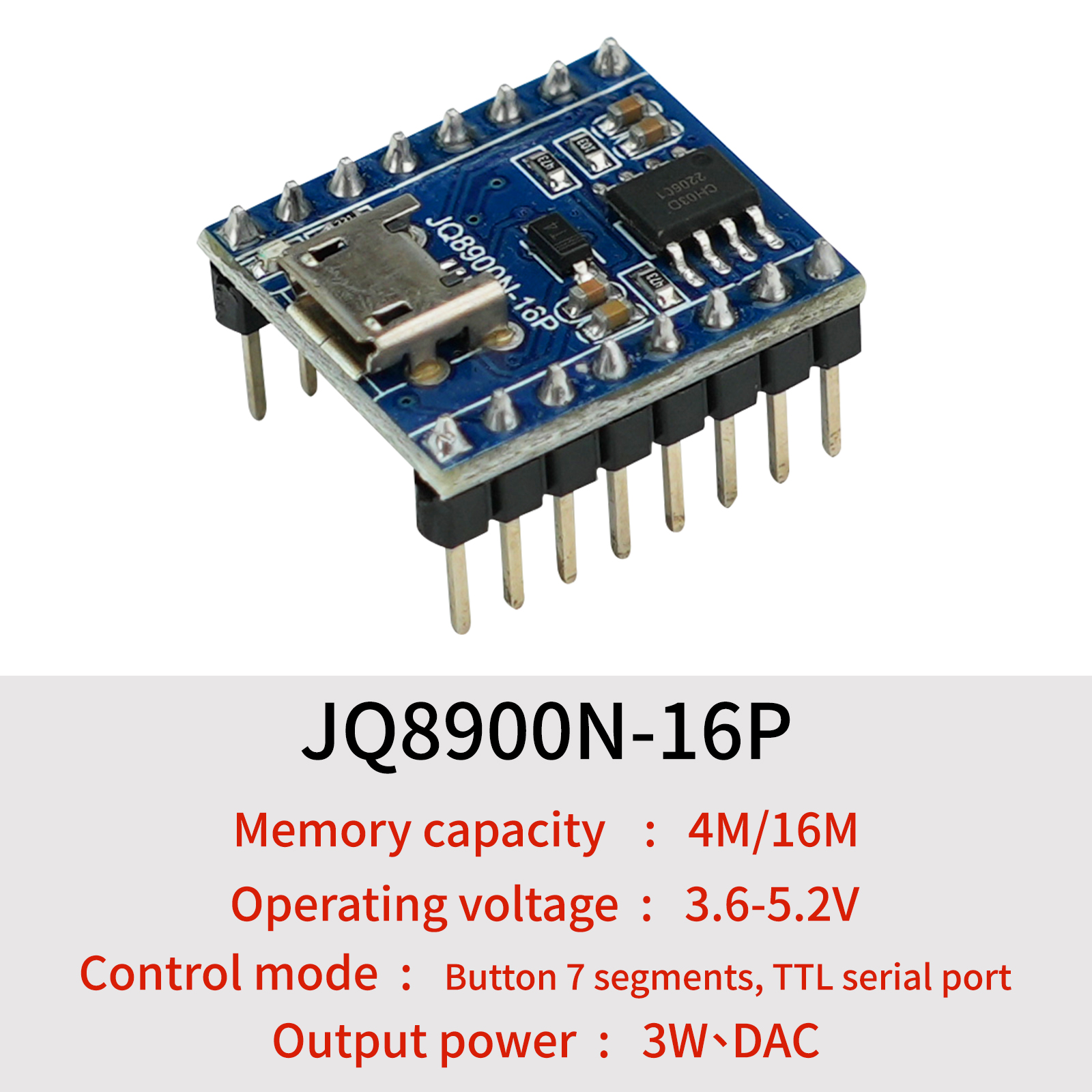 Audio Music Download Mp3 - Voice Playback Module, JQ8900N-16P USB Download