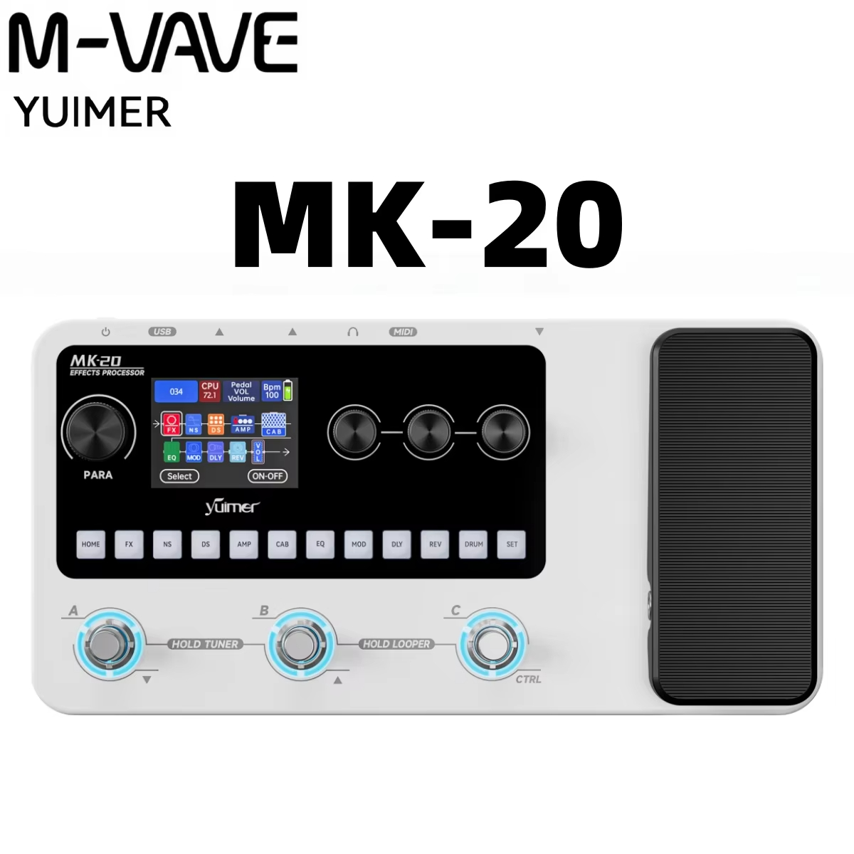Looper Pedal Guitar - M-VAVE MK-20 White Portable Guitar and