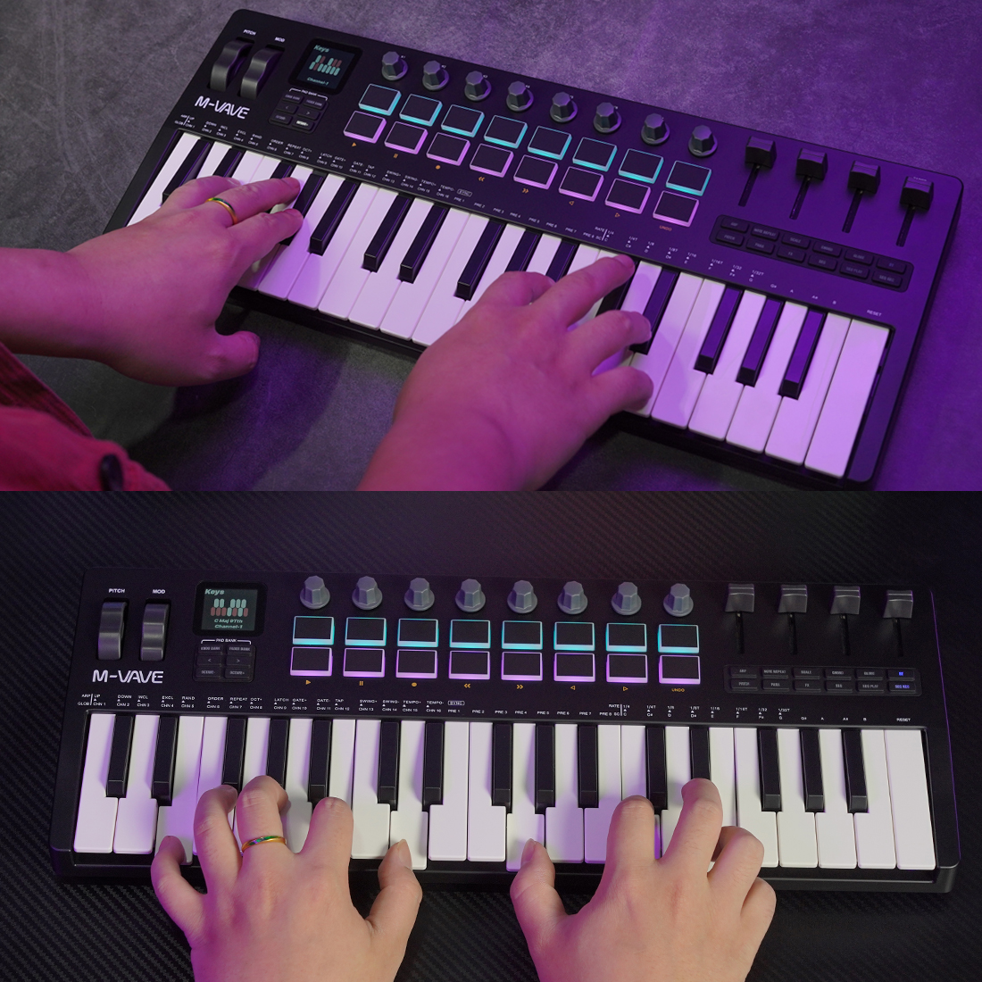 Midi Controller Pad - M-VAVE SMK-37 Pro 37-Key Portable MIDI