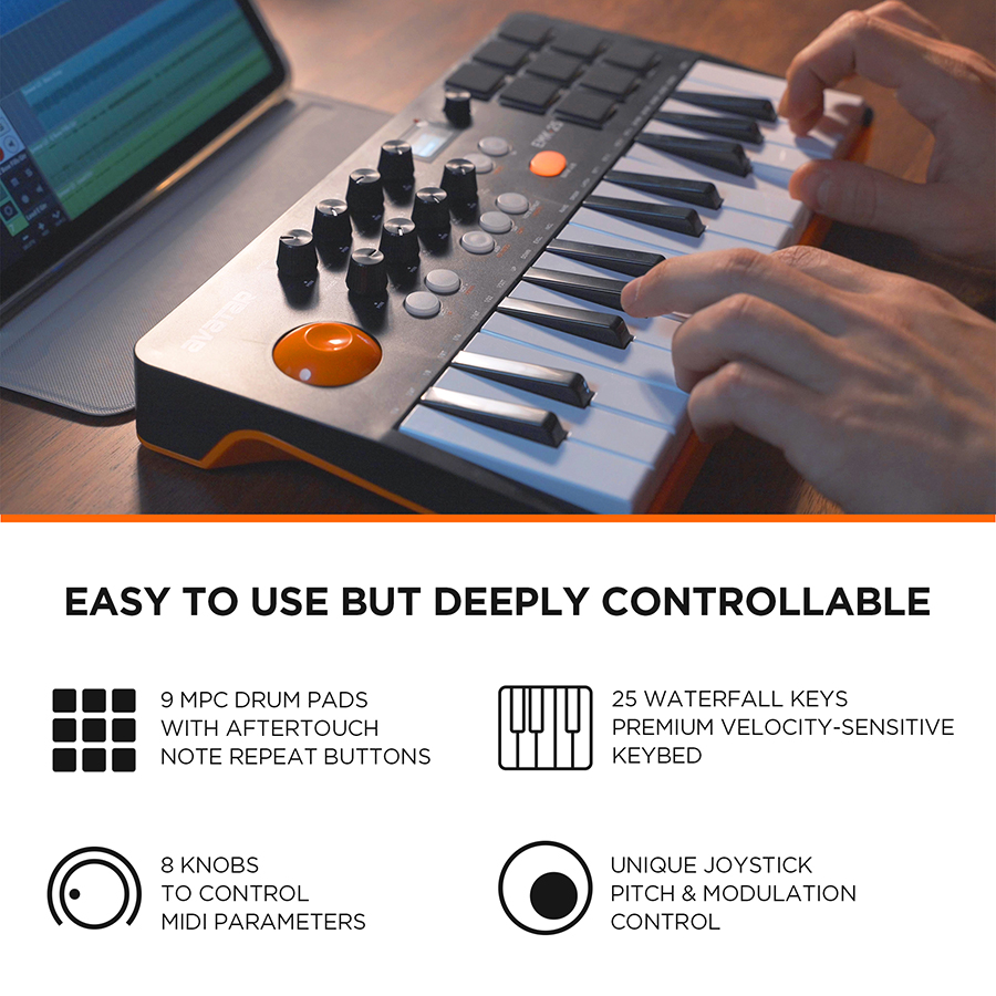 Keyboard MIDI Controller With  - Midi Controller Pad avaliação e preço