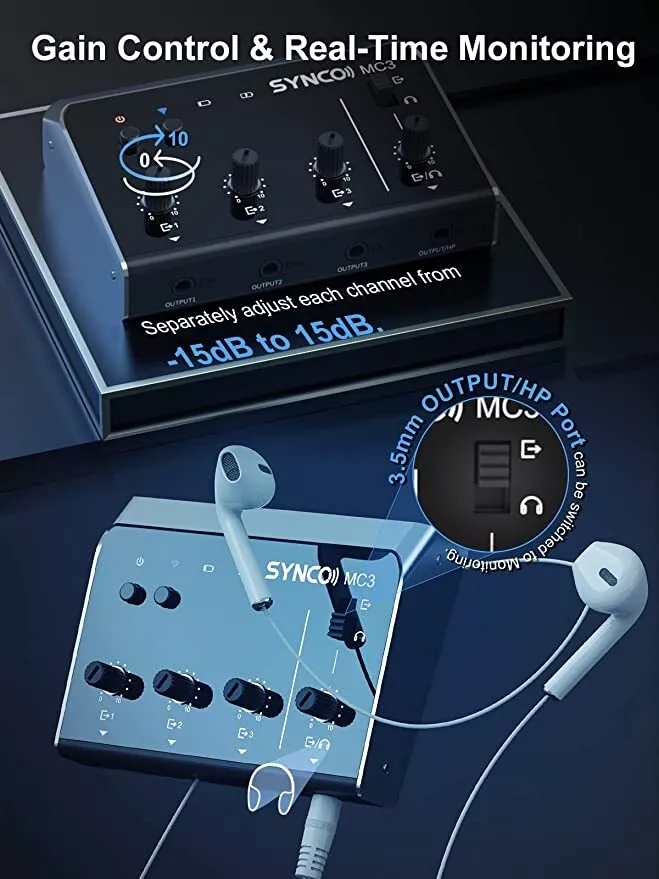 Synco MC3 Lite Audio Mixer 4 C - Audio Music For Video avaliação e preço