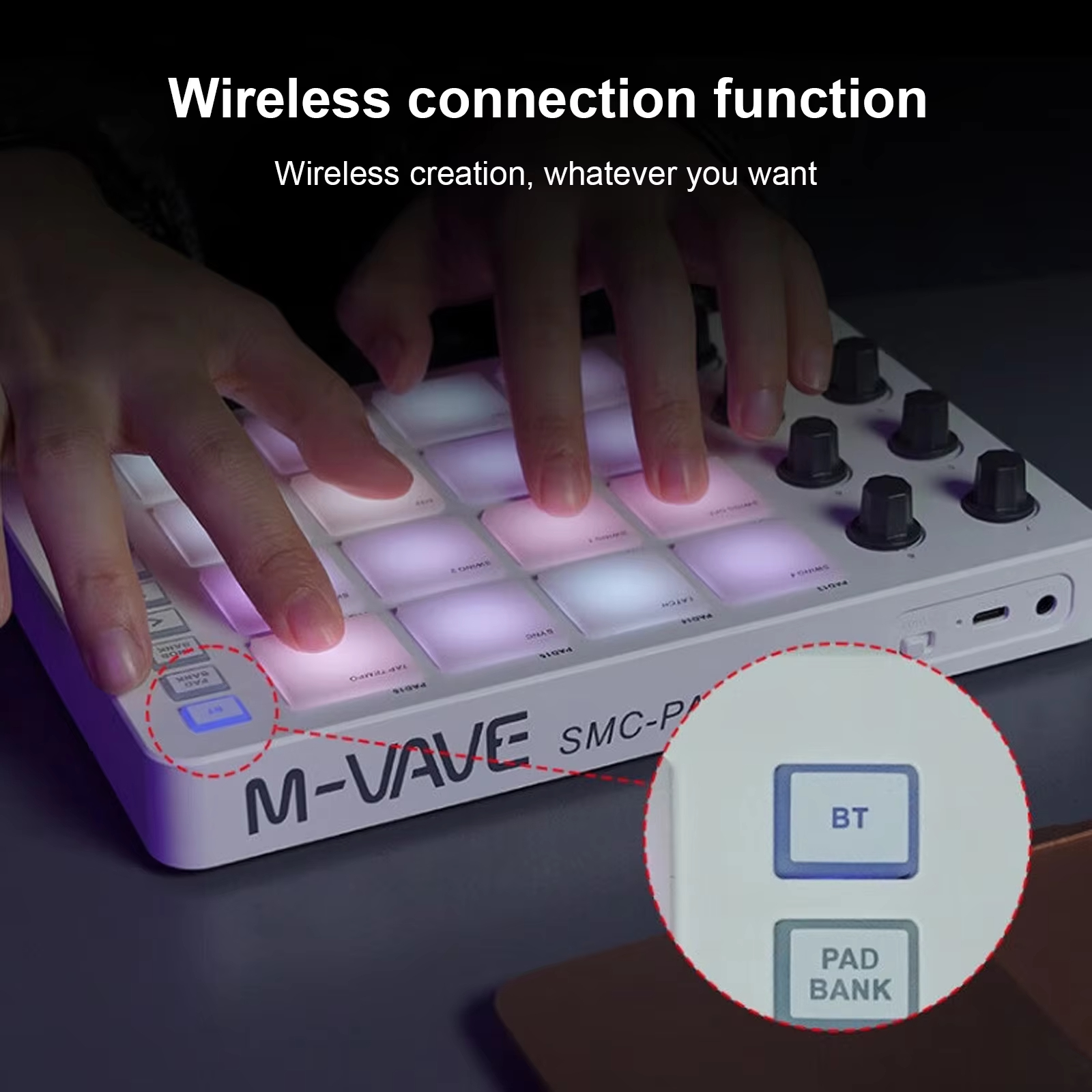 M-VAVE SMC-PAD White MIDI Cont - Midi Controller Pad avaliação e preço