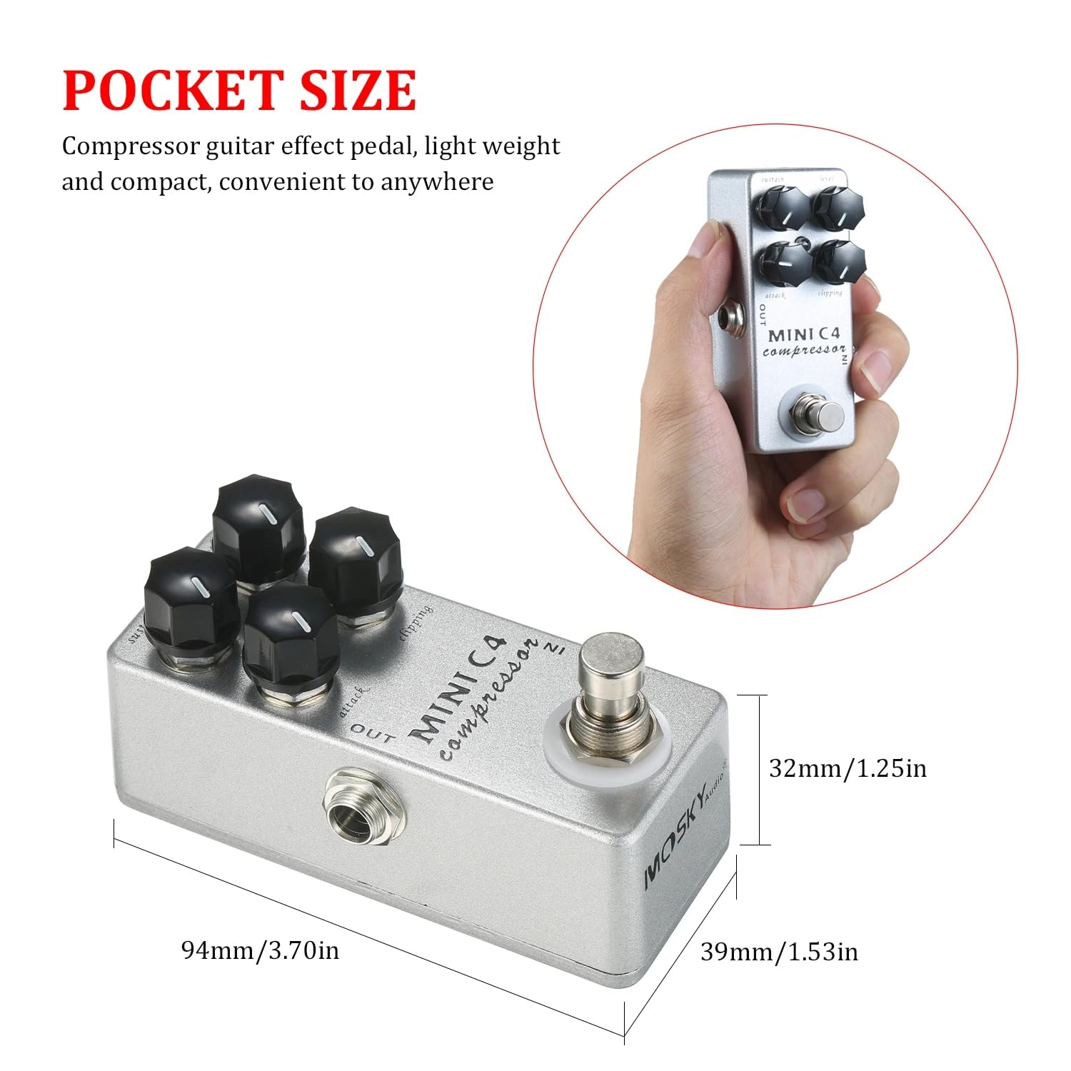 Mosky MINI C4 Dynamic Compress - Looper Pedal Guitar avaliação e preço