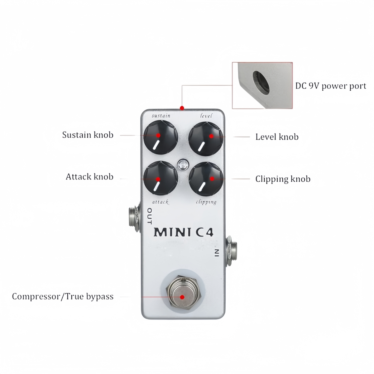 Mosky MINI C4 Dynamic Compress - Looper Pedal Guitar avaliação e preço