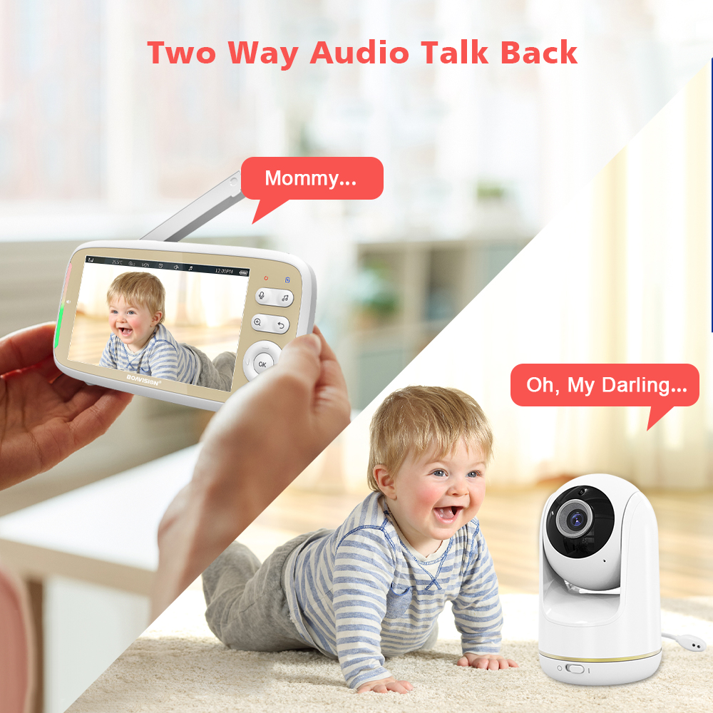 VB803 Baby Monitor 5 Inch 720P - Audio Music For Video avaliação e preço