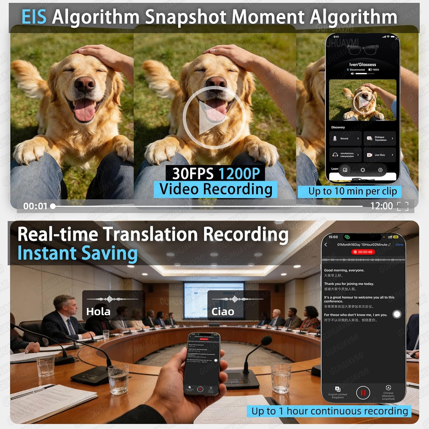 New Smart AI Glasses with 800W - Audio Music For Video avaliação e preço