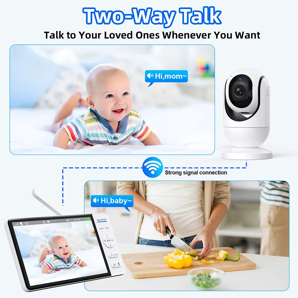 No WiFi 7 Inch Baby Monitor 2- - Audio Music For Video avaliação e preço