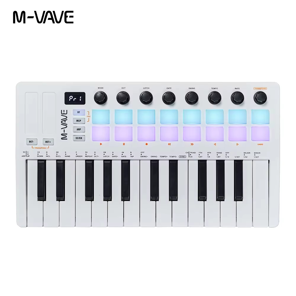 M-VAVE SMK-25 II White 25-key  - Midi Controller Pad avaliação e preço