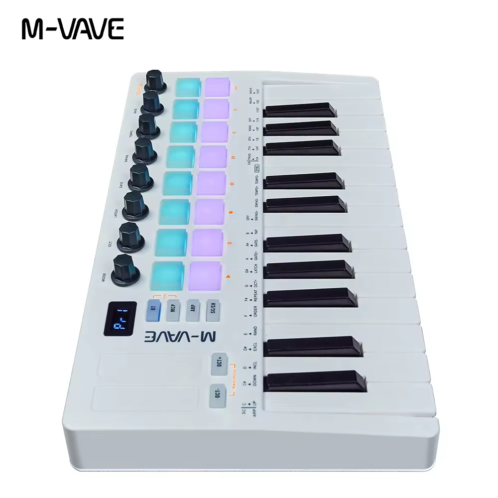 M-VAVE SMK-25 II White 25-key  - Midi Controller Pad avaliação e preço