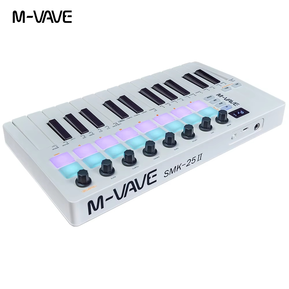 M-VAVE SMK-25 II White 25-key  - Midi Controller Pad avaliação e preço