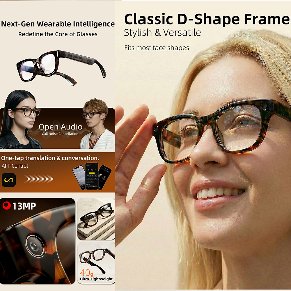 G600 Pro AI Smart Glasses 13MP - Audio Music For Video avaliação e preço