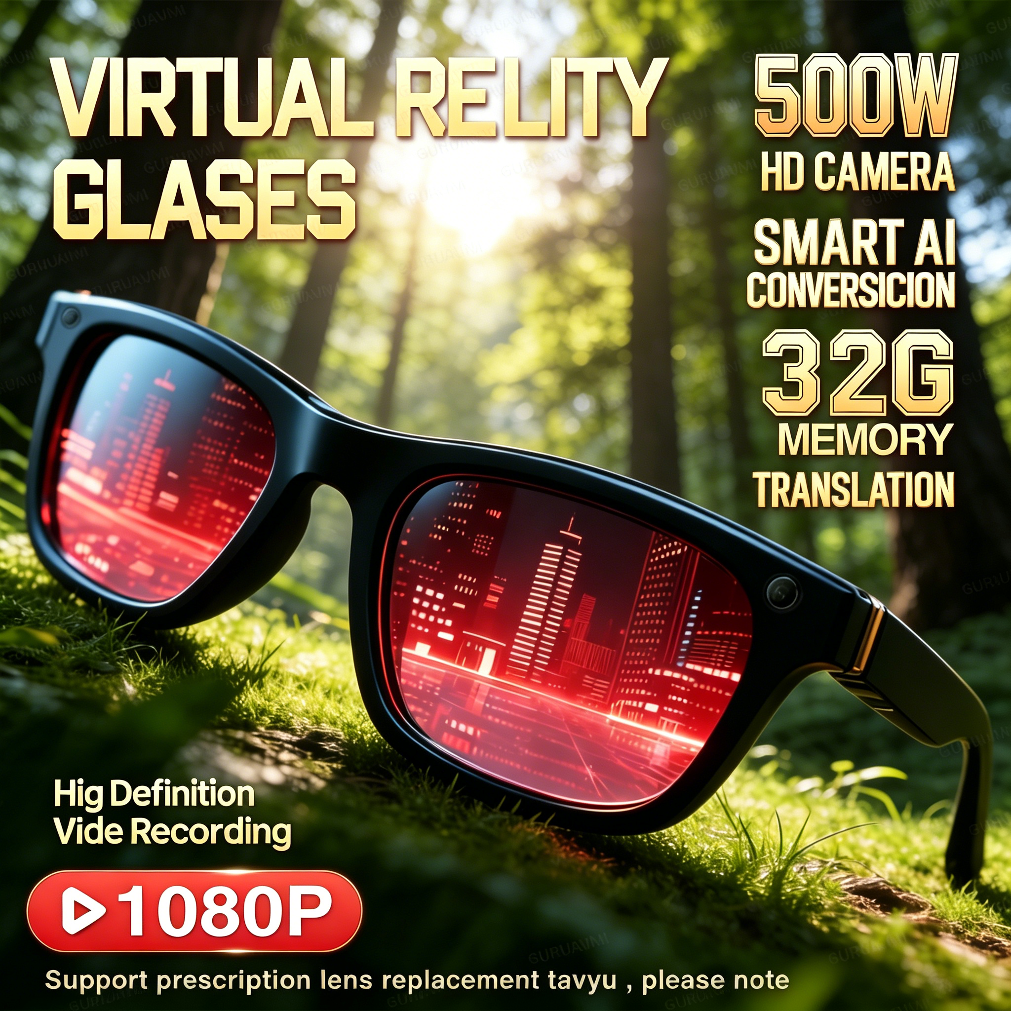 2026 New AI Smart Glasses with - Audio Music For Video avaliação e preço