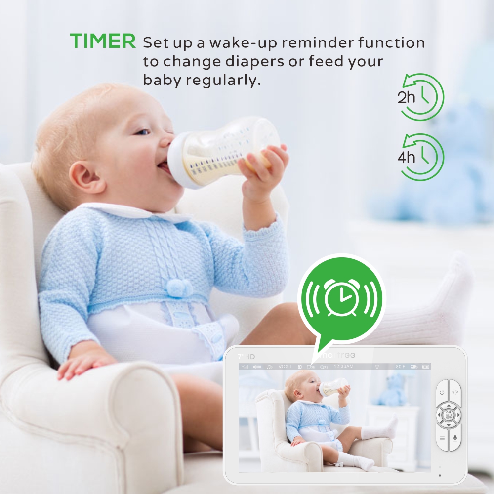 7.0 Inch HD Video Baby Monitor - Audio Music For Video avaliação e preço