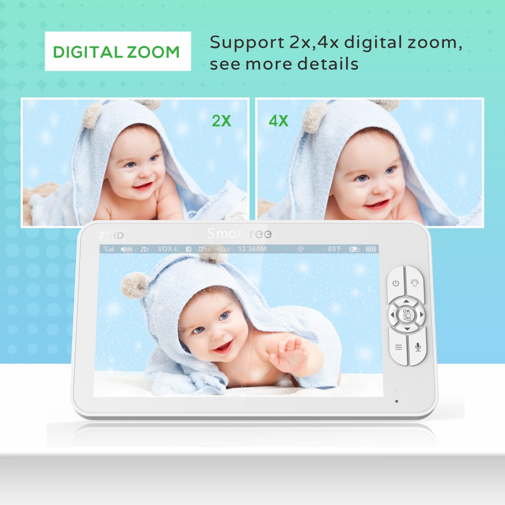 7.0 Inch HD Video Baby Monitor - Audio Music For Video avaliação e preço