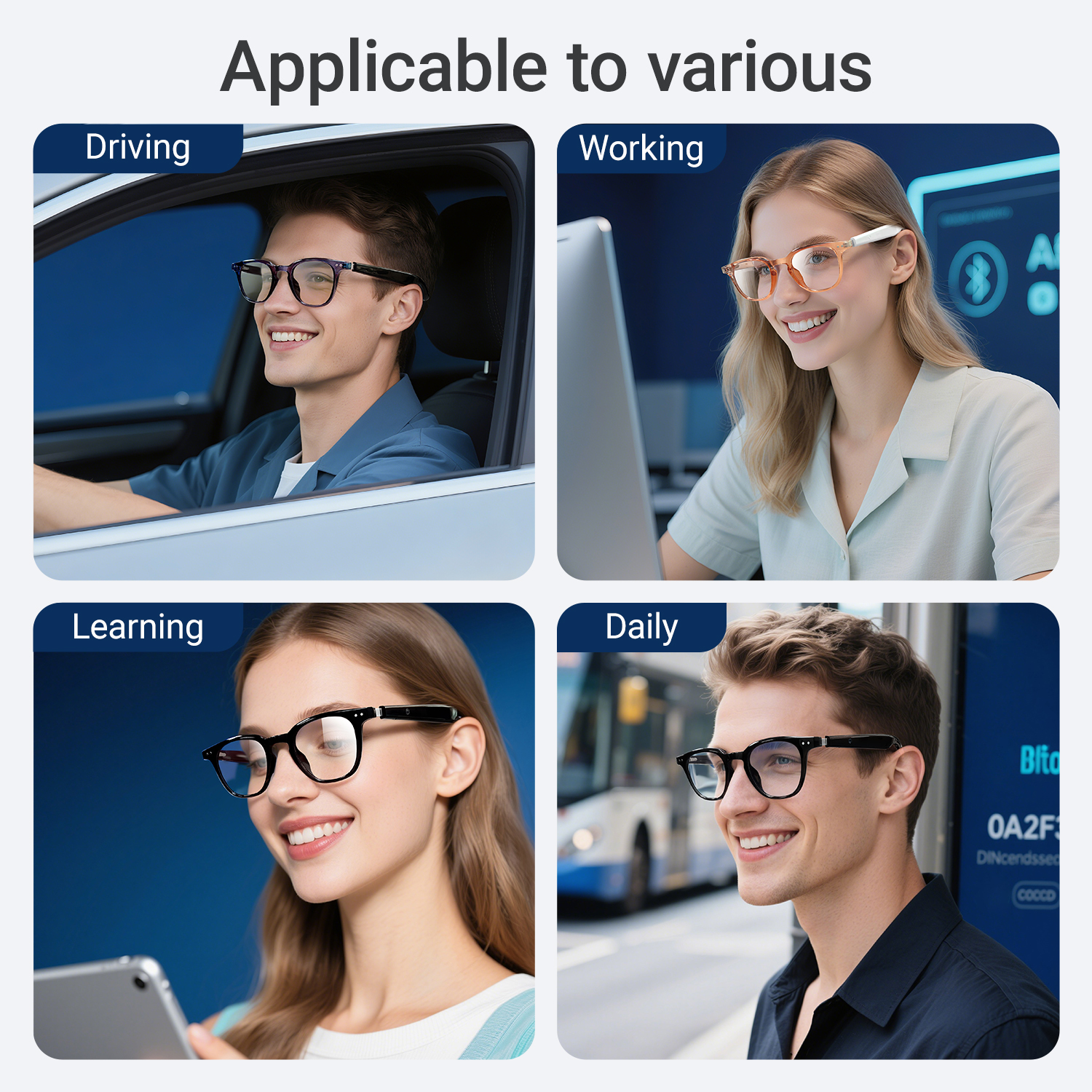 Photochromic Smart Glasses Ant - Audio Music For Video avaliação e preço