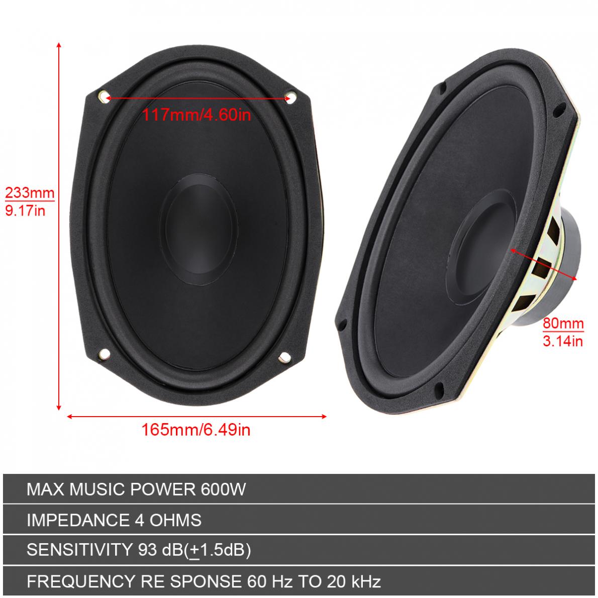 1 / 2 Piece 6x9 Inch 600W Univ - Audio Universal Music avaliação e preço