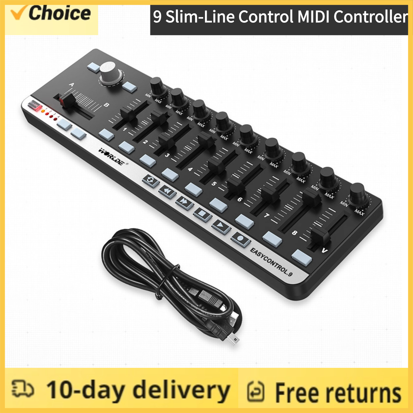 Worlde MIDI Controller EasyCon - Midi Controller Pad avaliação e preço