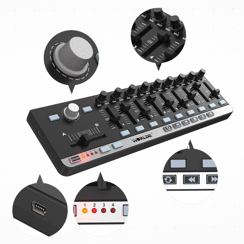 Worlde MIDI Controller EasyCon - Midi Controller Pad avaliação e preço